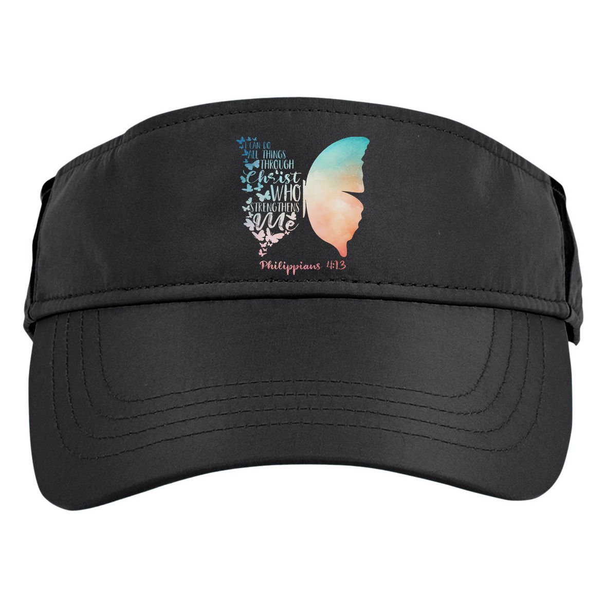 Can Do All Things Through Christ Who Strengthens Me Saying Adult Drive Performance Visor