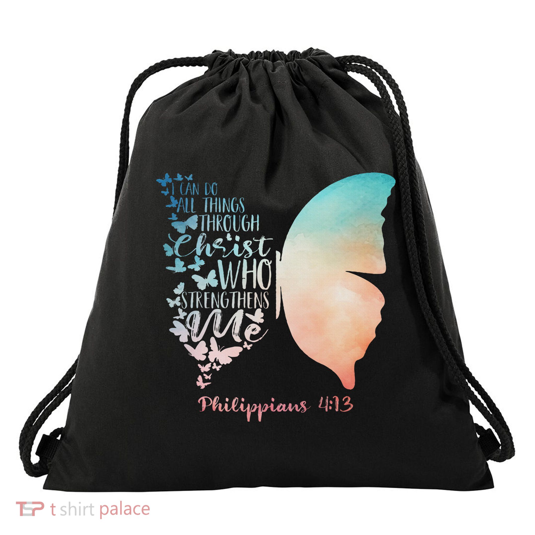 Can Do All Things Through Christ Who Strengthens Me Saying Drawstring Bag