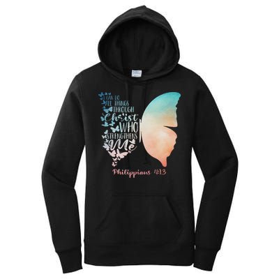 Can Do All Things Through Christ Who Strengthens Me Saying Women's Pullover Hoodie