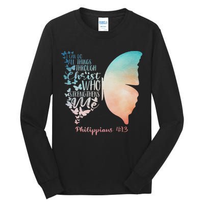 Can Do All Things Through Christ Who Strengthens Me Saying Tall Long Sleeve T-Shirt