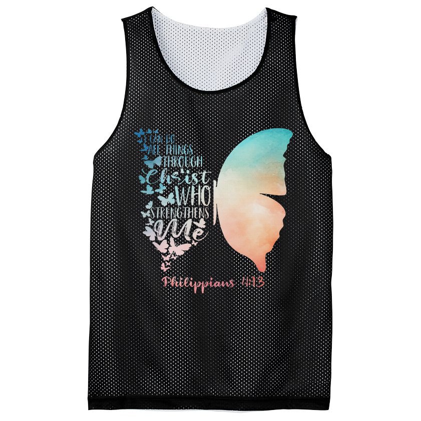 Can Do All Things Through Christ Who Strengthens Me Saying Mesh Reversible Basketball Jersey Tank