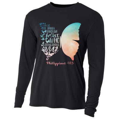 Can Do All Things Through Christ Who Strengthens Me Saying Cooling Performance Long Sleeve Crew