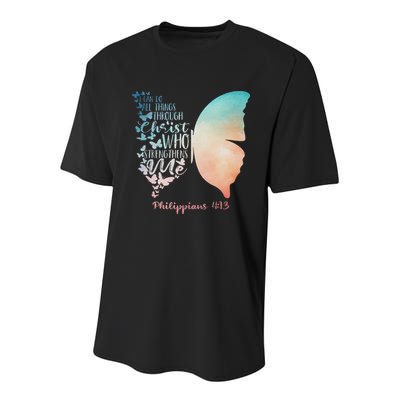 Can Do All Things Through Christ Who Strengthens Me Saying Youth Performance Sprint T-Shirt