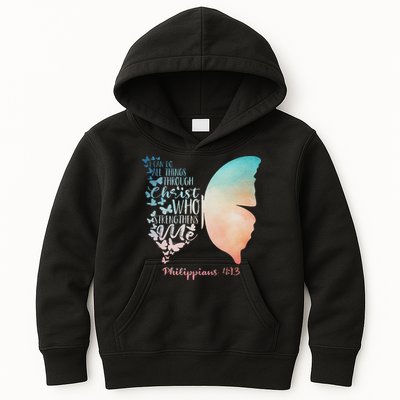 Can Do All Things Through Christ Who Strengthens Me Saying Kids Hoodie