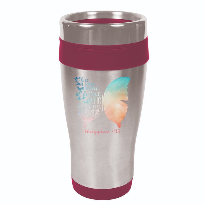 Can Do All Things Through Christ Who Strengthens Me Saying 16oz Travel Tumbler