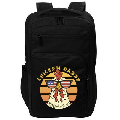 Chicken Daddy American Flag Funny Impact Tech Backpack