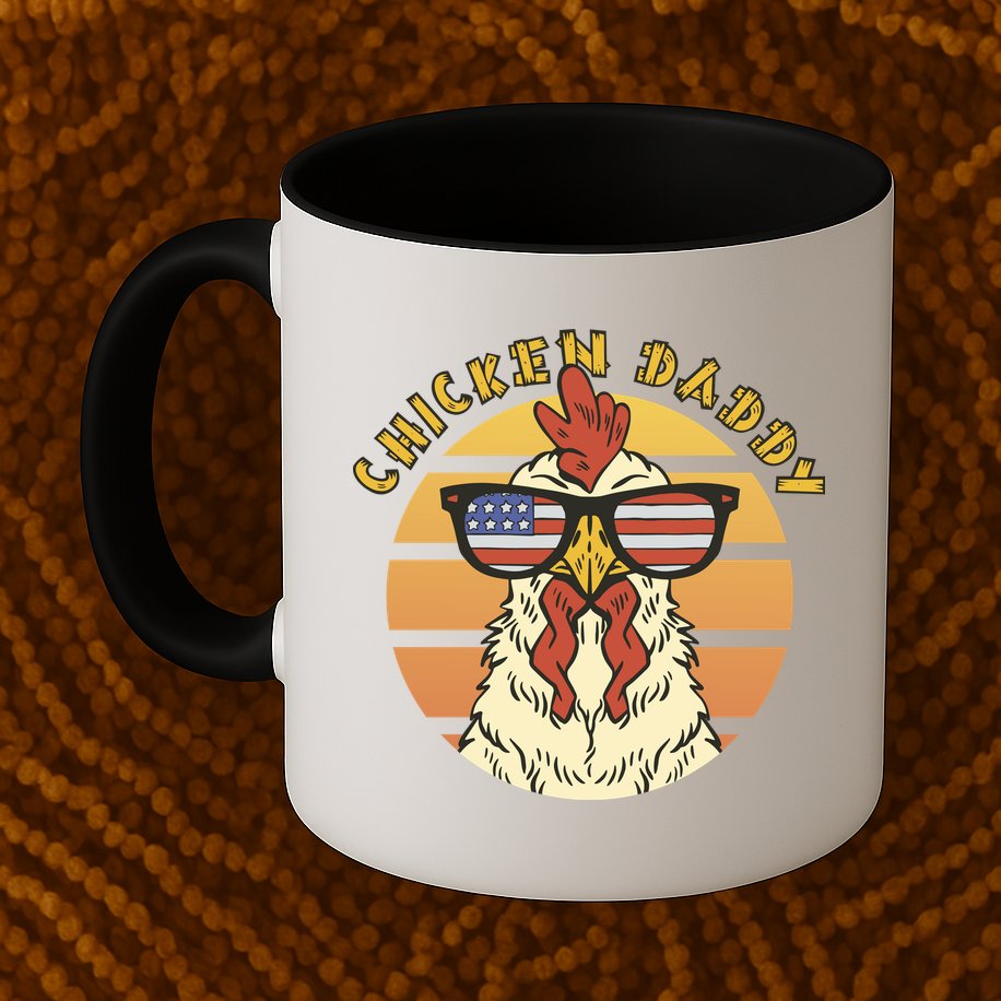 Chicken Daddy American Flag Funny Mug