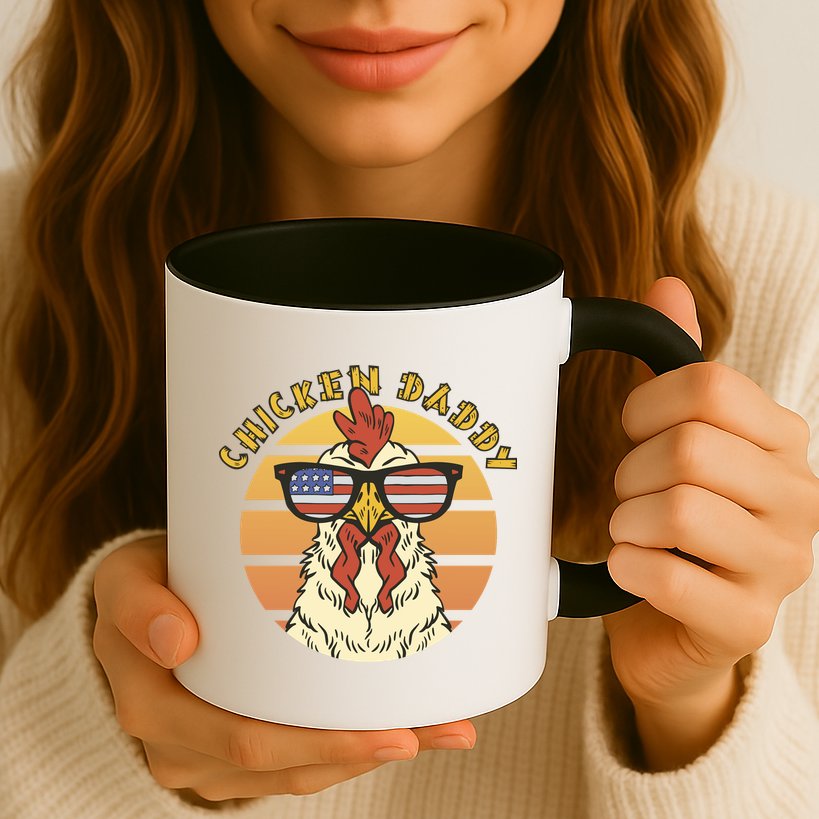 Chicken Daddy American Flag Funny Mug