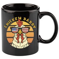Chicken Daddy American Flag Funny 11oz C Handle Ceramic Mug