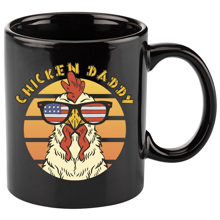 Chicken Daddy American Flag Funny 11oz C Handle Ceramic Mug