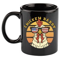 Chicken Daddy American Flag Funny 11oz C Handle Ceramic Mug