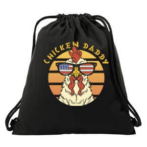 Chicken Daddy American Flag Funny Drawstring Bag