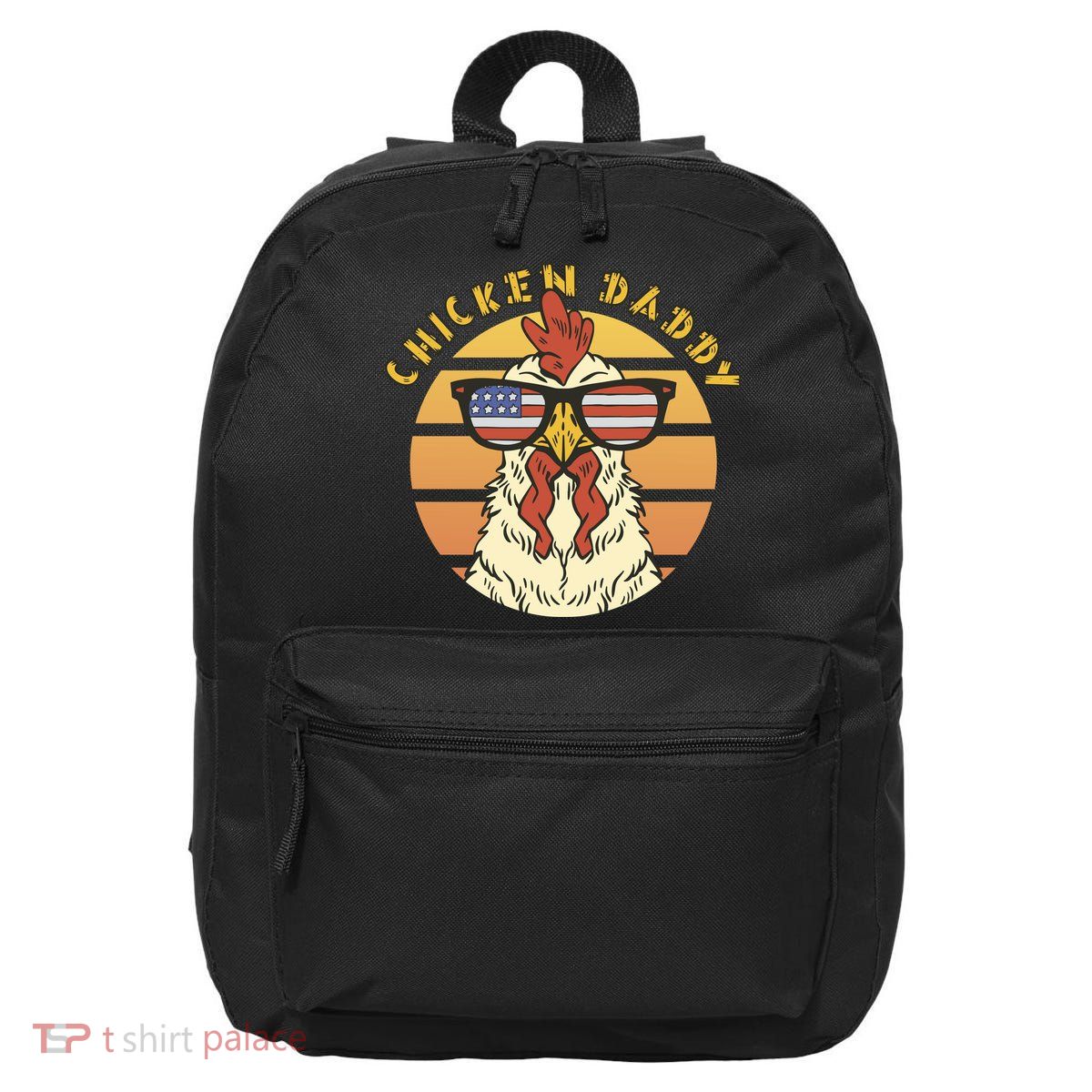 Chicken Daddy American Flag Funny 16 in Basic Backpack