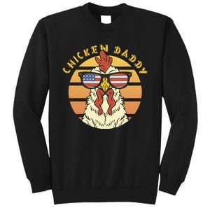 Chicken Daddy American Flag Funny Tall Sweatshirt