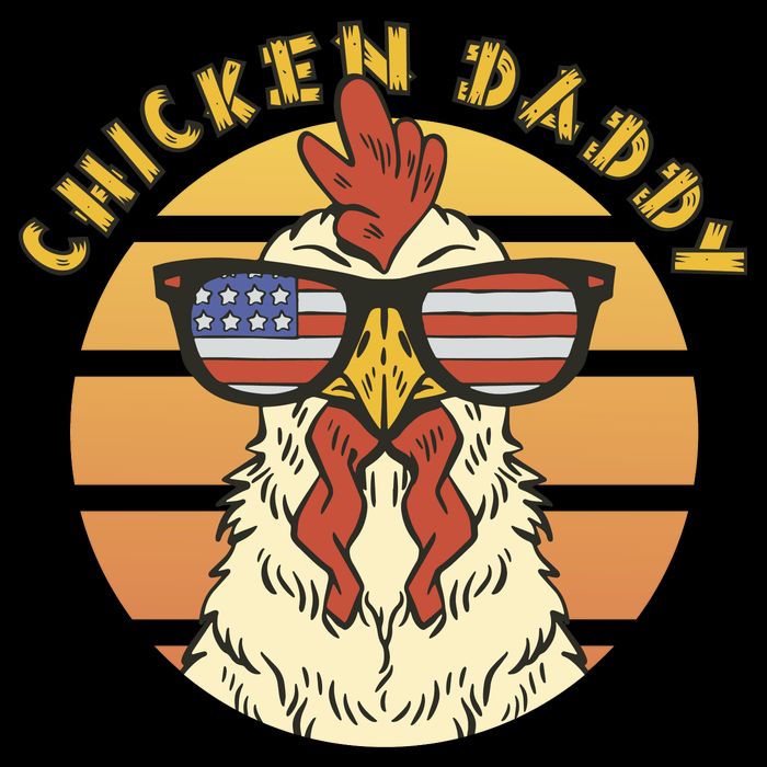 Chicken Daddy American Flag Funny Baby Bodysuit