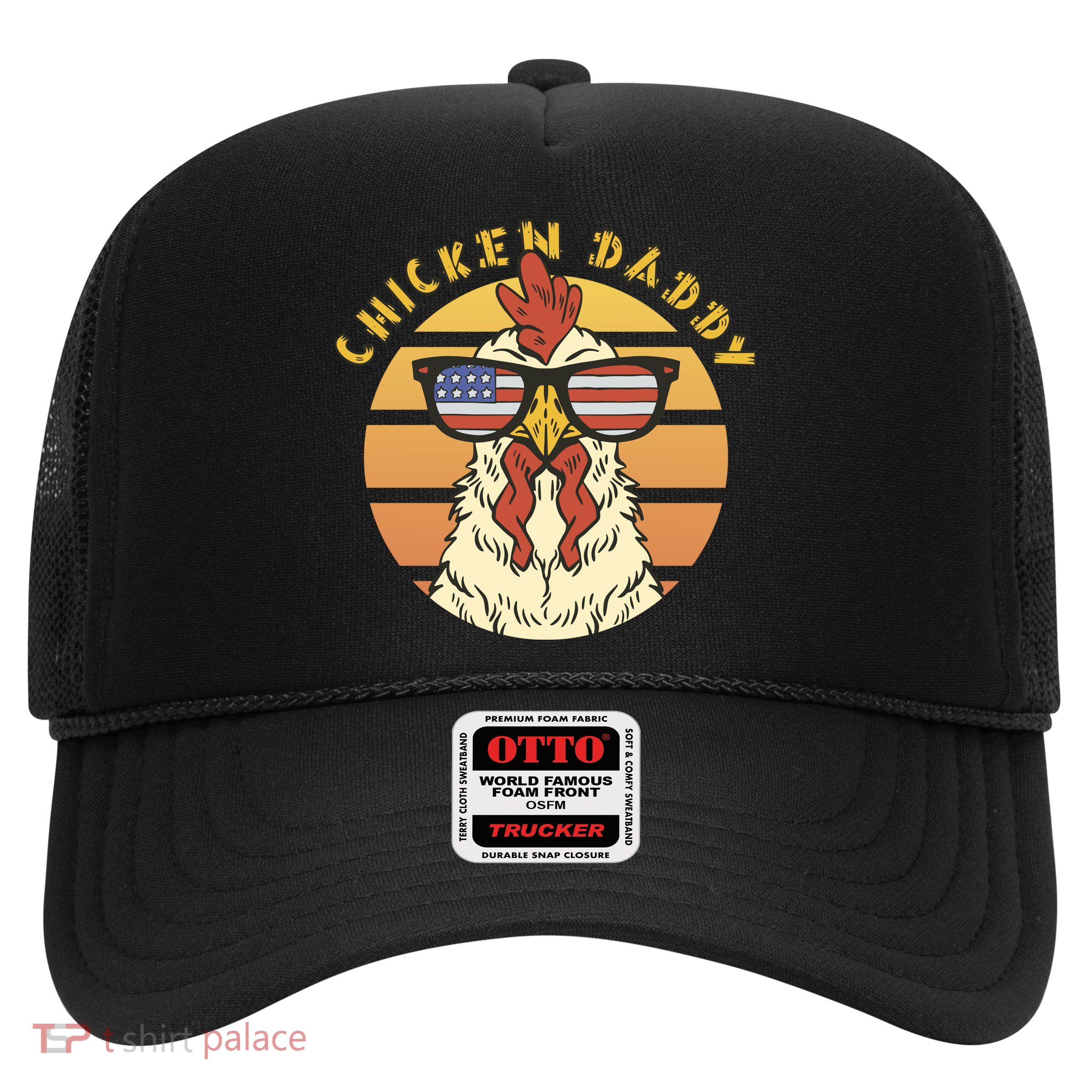 Chicken Daddy American Flag Funny Trucker Hat