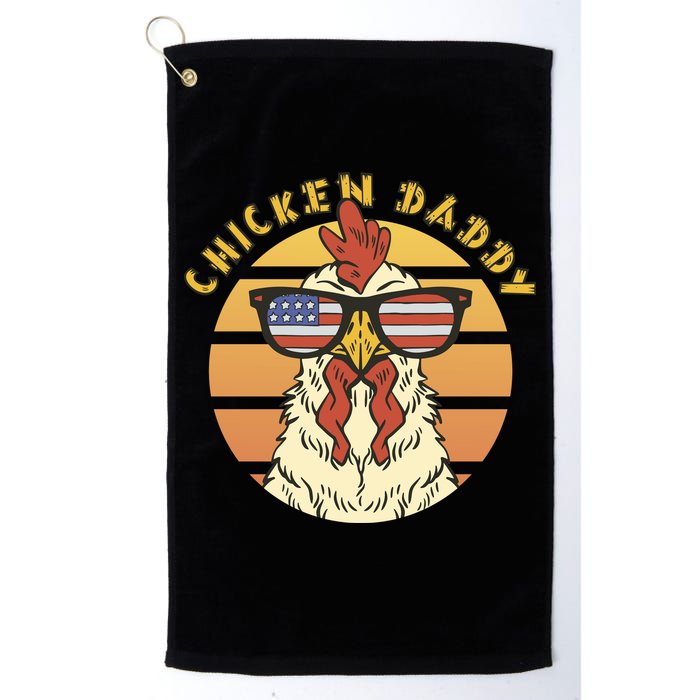 Chicken Daddy American Flag Funny Golf Towel