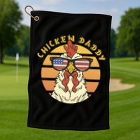 Chicken Daddy American Flag Funny Golf Towel