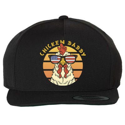 Chicken Daddy American Flag Funny Wool Snapback Cap