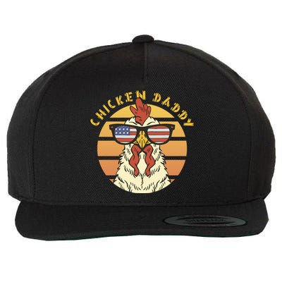 Chicken Daddy American Flag Funny Wool Snapback Cap