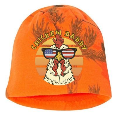 Chicken Daddy American Flag Funny Kati - Camo Knit Beanie