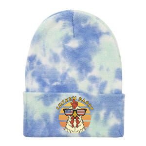 Chicken Daddy American Flag Funny Tie Dye 12in Knit Beanie