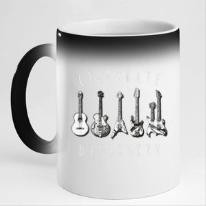 Celebrate Diversity Acoustic Guitar Musician 11oz Black Color Changing Mug