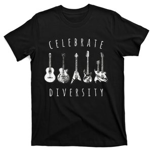 Celebrate Diversity Acoustic Guitar Musician T-Shirt