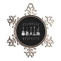 Celebrate Diversity Acoustic Guitar Musician Metallic Star Ornament