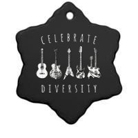 Celebrate Diversity Acoustic Guitar Musician Ceramic Star Ornament