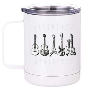 Celebrate Diversity Acoustic Guitar Musician 12 oz Stainless Steel Tumbler Cup