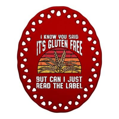 Celiac Disease Awareness Gluten Free Funny Gift Cool Gift Ceramic Oval Ornament