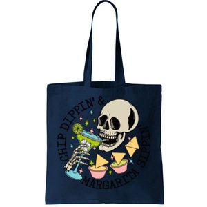 Chip Dippin And Margarita Sippin Skeleton Tote Bag