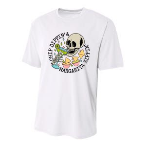 Chip Dippin And Margarita Sippin Skeleton Youth Performance Sprint T-Shirt