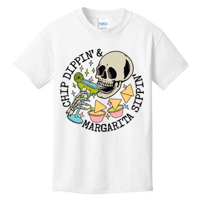 Chip Dippin And Margarita Sippin Skeleton Kids T-Shirt