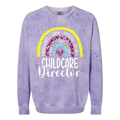 Childcare Director Appreciation Daycare Provider Rainbow Colorblast Crewneck Sweatshirt