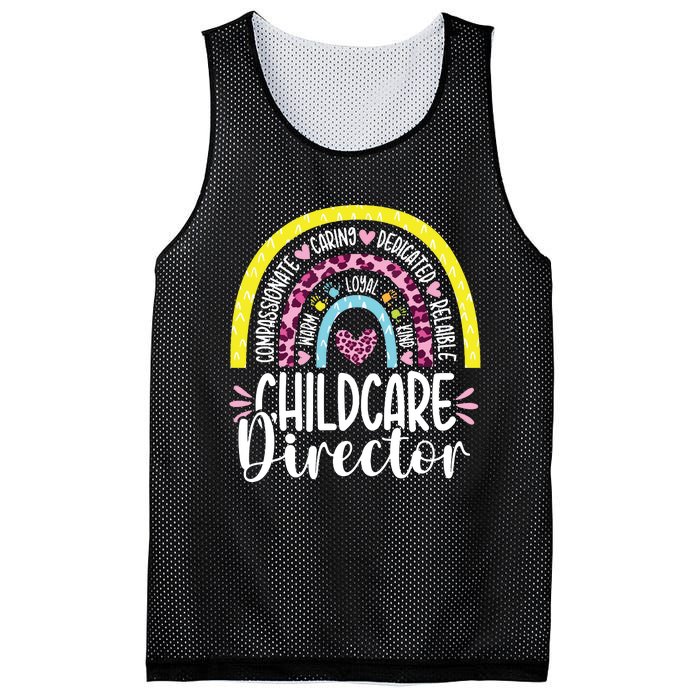 Childcare Director Appreciation Daycare Provider Rainbow Mesh Reversible Basketball Jersey Tank