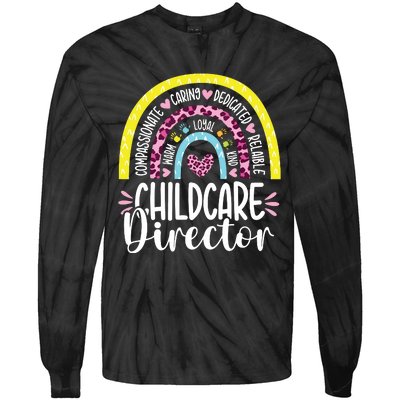 Childcare Director Appreciation Daycare Provider Rainbow Tie-Dye Long Sleeve Shirt