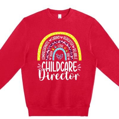 Childcare Director Appreciation Daycare Provider Rainbow Premium Crewneck Sweatshirt