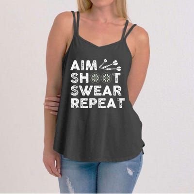 Cool Darts Art For Women Dart Player Throwing Sport Women's Strappy Tank