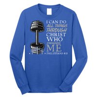 Can Do All Things Weightlifter Gym Christian Bible Verse Long Sleeve Shirt