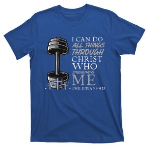 Can Do All Things Weightlifter Gym Christian Bible Verse T-Shirt