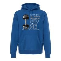 Can Do All Things Weightlifter Gym Christian Bible Verse Premium Hoodie