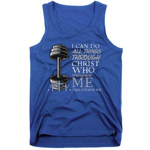 Can Do All Things Weightlifter Gym Christian Bible Verse Tank Top