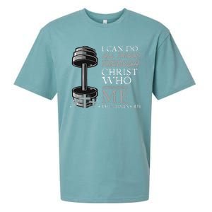 Can Do All Things Weightlifter Gym Christian Bible Verse Sueded Cloud Jersey T-Shirt