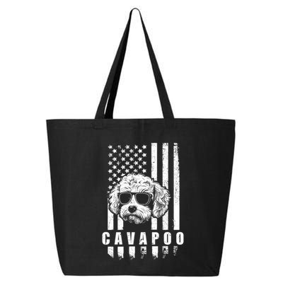 Cavapoo Dog American Flag Usa Patriotic Dog Lover Xmas Funny Gift Meaningful Gif 25L Jumbo Tote