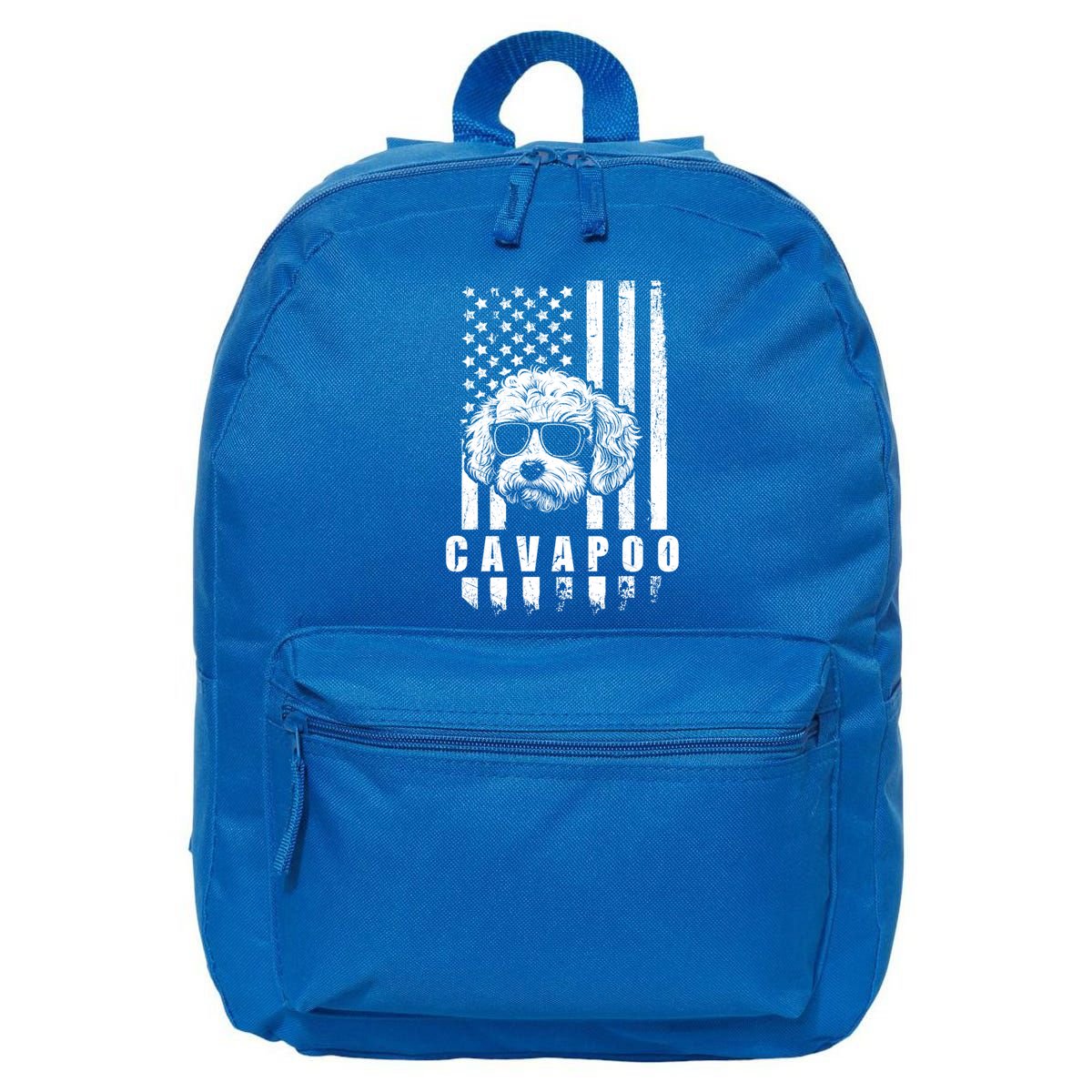 Cavapoo Dog American Flag Usa Patriotic Dog Lover Xmas Funny Gift Meaningful Gif 16 in Basic Backpack