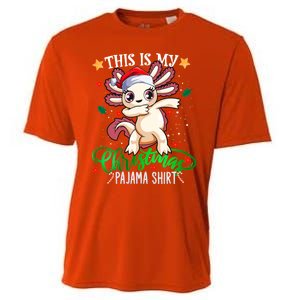 Christmas Dabbing Axolotl Santa This Is My Christmas Pajama Cute Gift Cooling Performance Crew T-Shirt