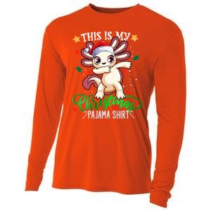 Christmas Dabbing Axolotl Santa This Is My Christmas Pajama Cute Gift Cooling Performance Long Sleeve Crew