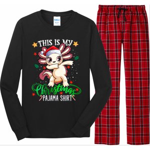 Christmas Dabbing Axolotl Santa This Is My Christmas Pajama Cute Gift Long Sleeve Pajama Set